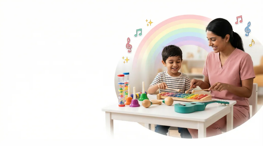 Sesión de Musicoterapia con un niño